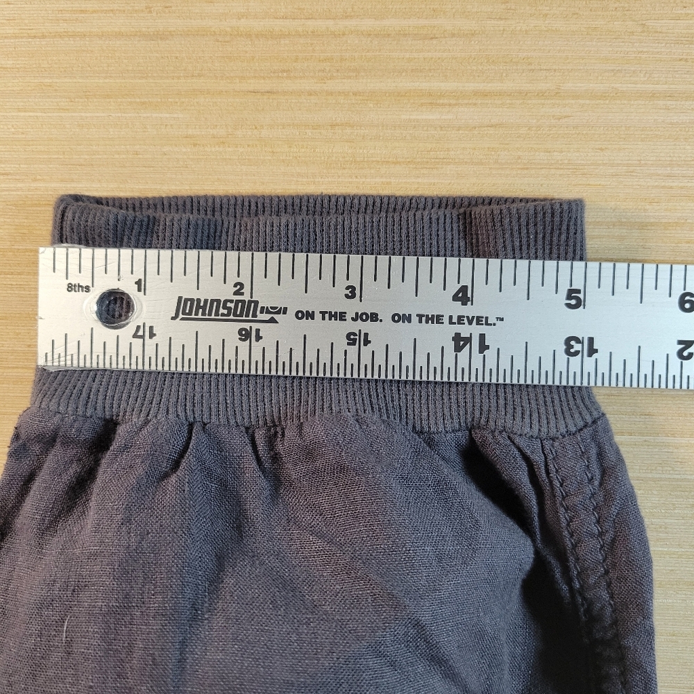 ​Caslon Linen Jogger Pants Knit Cuff Petite XS Charcoal Gray Lagenlook Artisanal - Picture 12 of 12